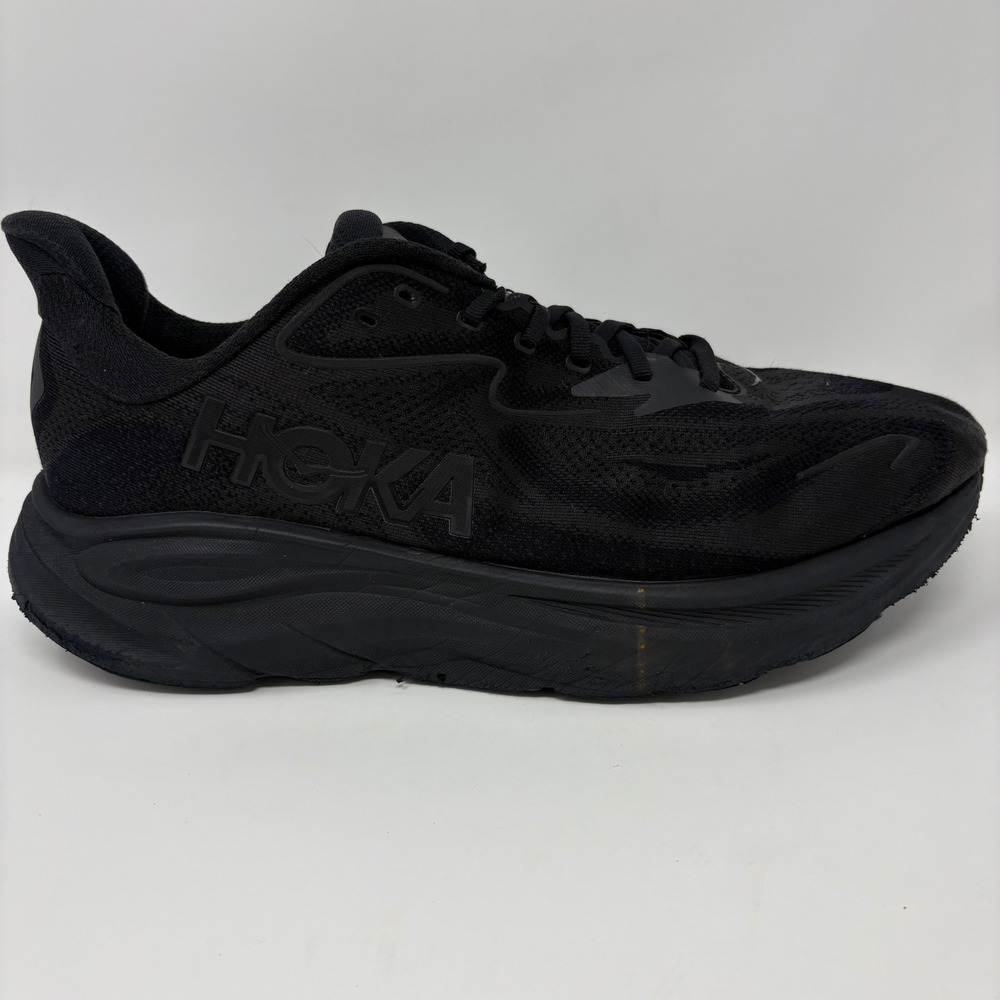 Hoka Clifton 10 Mens Size 14 2E Wide Black Athletic Running Shoes Sneakers